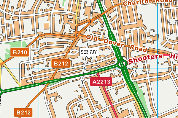 SE3 7JY map - OS VectorMap District (Ordnance Survey) SE3 7JY map - OS VectorMap District (Ordnance Survey)