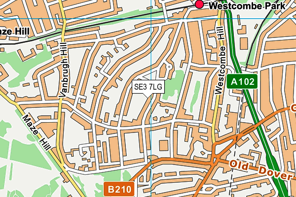 SE3 7LG map - OS VectorMap District (Ordnance Survey) SE3 7LG map - OS VectorMap District (Ordnance Survey)