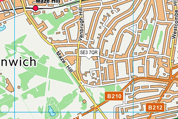 SE3 7QR map - OS VectorMap District (Ordnance Survey) SE3 7QR map - OS VectorMap District (Ordnance Survey)