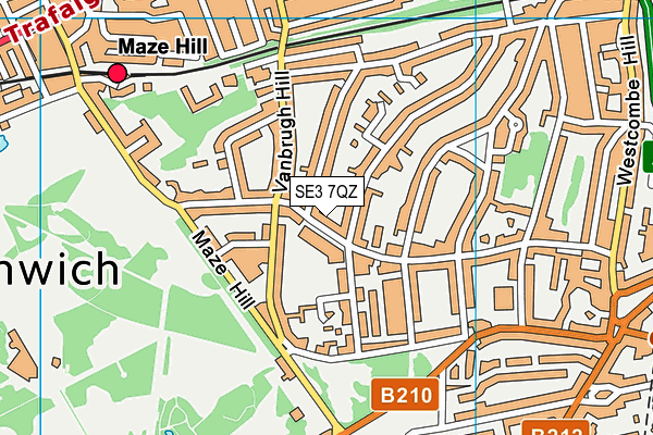 SE3 7QZ map - OS VectorMap District (Ordnance Survey) SE3 7QZ map - OS VectorMap District (Ordnance Survey)