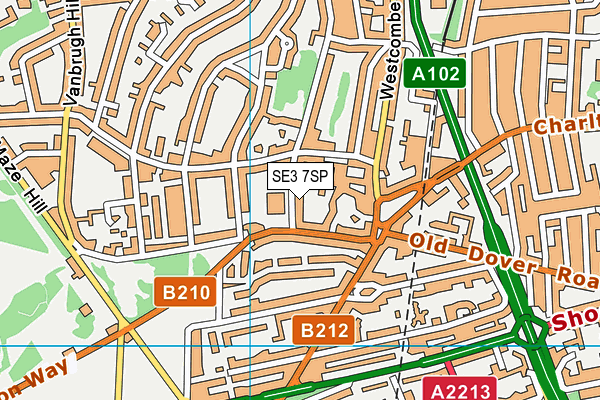 SE3 7SP map - OS VectorMap District (Ordnance Survey) SE3 7SP map - OS VectorMap District (Ordnance Survey)