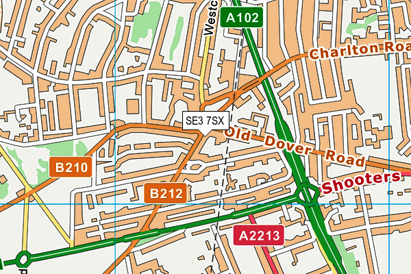 SE3 7SX map - OS VectorMap District (Ordnance Survey) SE3 7SX map - OS VectorMap District (Ordnance Survey)