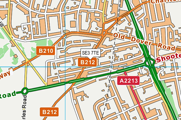 SE3 7TE map - OS VectorMap District (Ordnance Survey) SE3 7TE map - OS VectorMap District (Ordnance Survey)