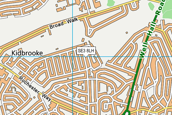 SE3 8LH map - OS VectorMap District (Ordnance Survey) SE3 8LH map - OS VectorMap District (Ordnance Survey)