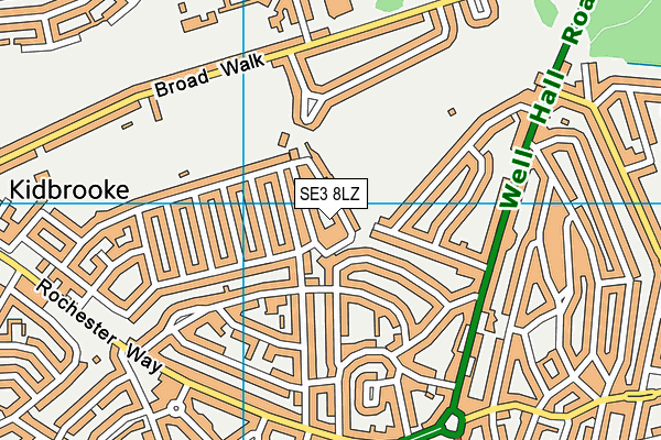SE3 8LZ map - OS VectorMap District (Ordnance Survey) SE3 8LZ map - OS VectorMap District (Ordnance Survey)