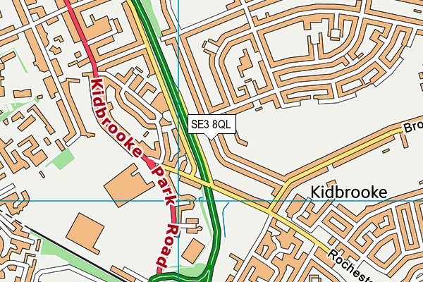 SE3 8QL map - OS VectorMap District (Ordnance Survey)