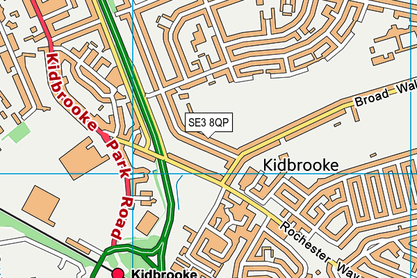 SE3 8QP map - OS VectorMap District (Ordnance Survey) SE3 8QP map - OS VectorMap District (Ordnance Survey)