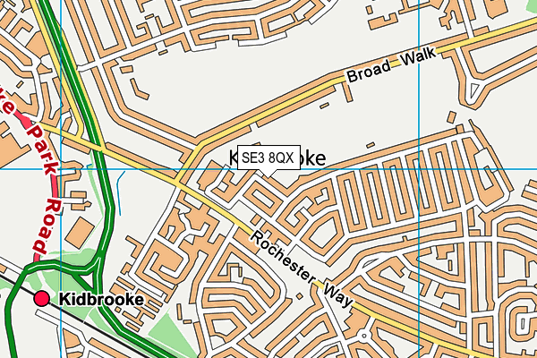 SE3 8QX map - OS VectorMap District (Ordnance Survey) SE3 8QX map - OS VectorMap District (Ordnance Survey)