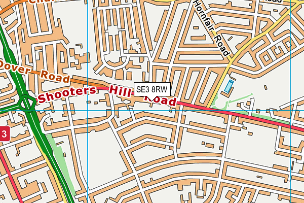SE3 8RW map - OS VectorMap District (Ordnance Survey) SE3 8RW map - OS VectorMap District (Ordnance Survey)