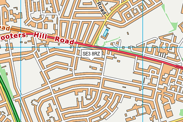 SE3 8RZ map - OS VectorMap District (Ordnance Survey)