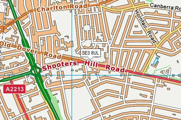 SE3 8UL map - OS VectorMap District (Ordnance Survey)