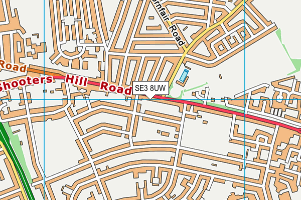 SE3 8UW map - OS VectorMap District (Ordnance Survey) SE3 8UW map - OS VectorMap District (Ordnance Survey)