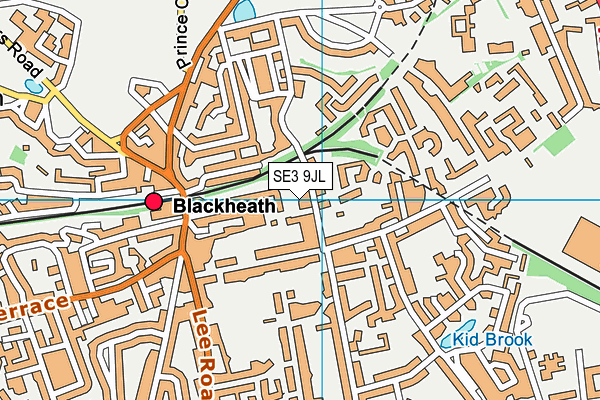 SE3 9JL map - OS VectorMap District (Ordnance Survey)