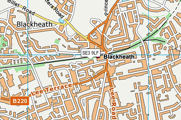 SE3 9LF map - OS VectorMap District (Ordnance Survey) SE3 9LF map - OS VectorMap District (Ordnance Survey)