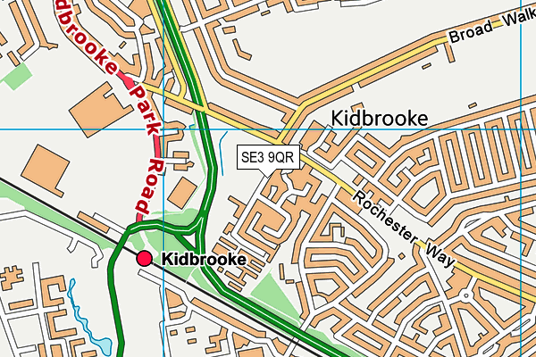 SE3 9QR map - OS VectorMap District (Ordnance Survey) SE3 9QR map - OS VectorMap District (Ordnance Survey)