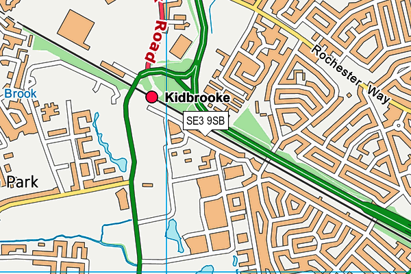 SE3 9SB map - OS VectorMap District (Ordnance Survey) SE3 9SB map - OS VectorMap District (Ordnance Survey)