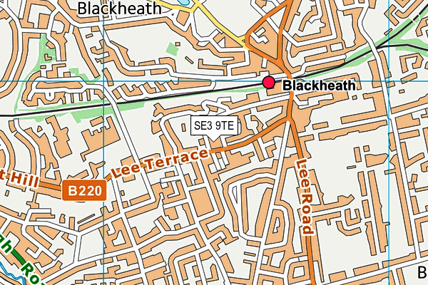 SE3 9TE map - OS VectorMap District (Ordnance Survey) SE3 9TE map - OS VectorMap District (Ordnance Survey)