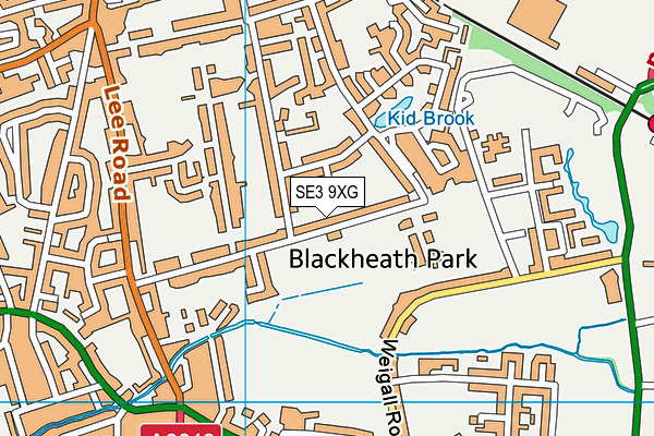 SE3 9XG map - OS VectorMap District (Ordnance Survey) SE3 9XG map - OS VectorMap District (Ordnance Survey)