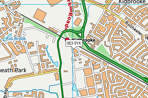 SE3 9YX map - OS VectorMap District (Ordnance Survey) SE3 9YX map - OS VectorMap District (Ordnance Survey)