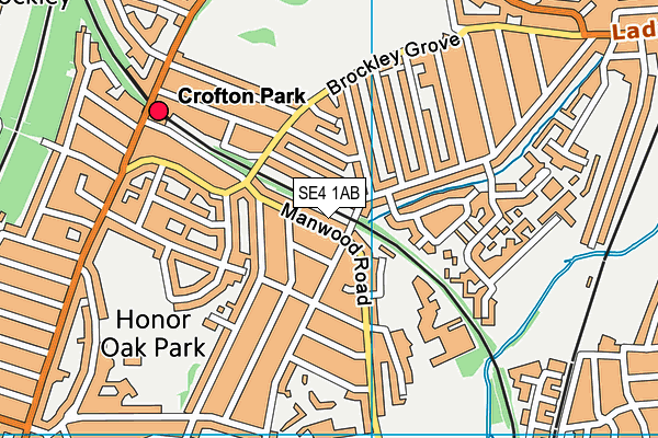 SE4 1AB map - OS VectorMap District (Ordnance Survey) SE4 1AB map - OS VectorMap District (Ordnance Survey)