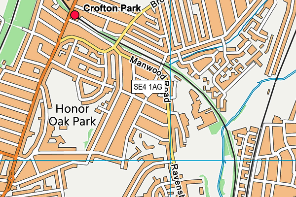 SE4 1AG map - OS VectorMap District (Ordnance Survey) SE4 1AG map - OS VectorMap District (Ordnance Survey)