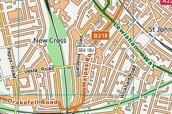 SE4 1BJ map - OS VectorMap District (Ordnance Survey)