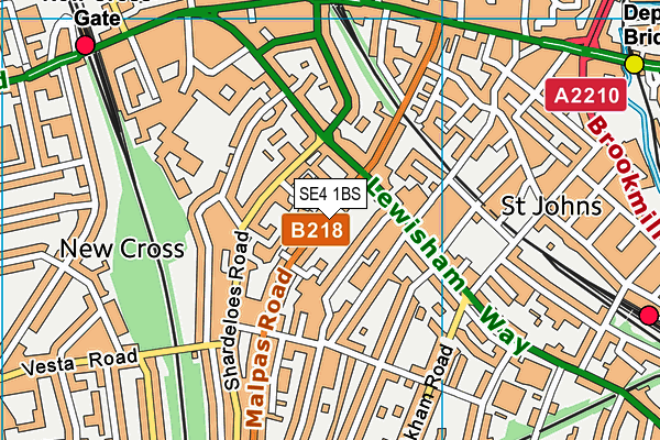 SE4 1BS map - OS VectorMap District (Ordnance Survey)