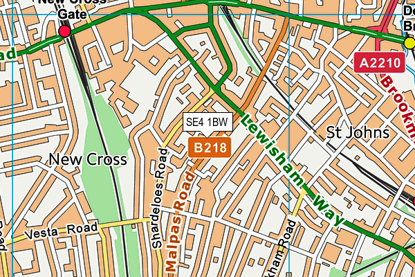 SE4 1BW map - OS VectorMap District (Ordnance Survey)