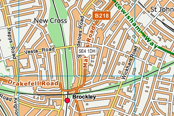 SE4 1DH map - OS VectorMap District (Ordnance Survey)