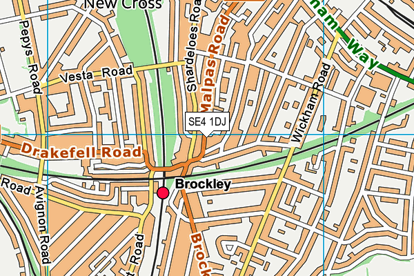SE4 1DJ map - OS VectorMap District (Ordnance Survey)