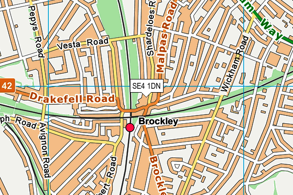 SE4 1DN map - OS VectorMap District (Ordnance Survey) SE4 1DN map - OS VectorMap District (Ordnance Survey)