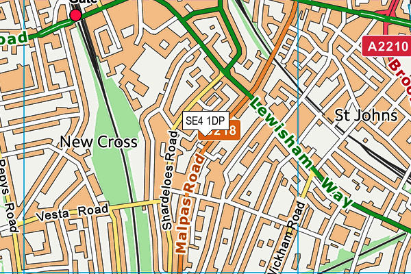 SE4 1DP map - OS VectorMap District (Ordnance Survey)
