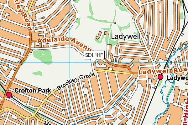 SE4 1HF map - OS VectorMap District (Ordnance Survey)