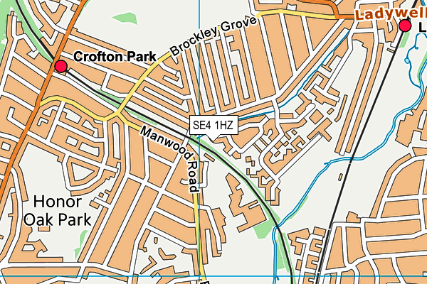 SE4 1HZ map - OS VectorMap District (Ordnance Survey)
