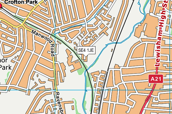 SE4 1JE map - OS VectorMap District (Ordnance Survey) SE4 1JE map - OS VectorMap District (Ordnance Survey)