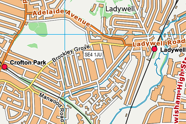 SE4 1JU map - OS VectorMap District (Ordnance Survey)