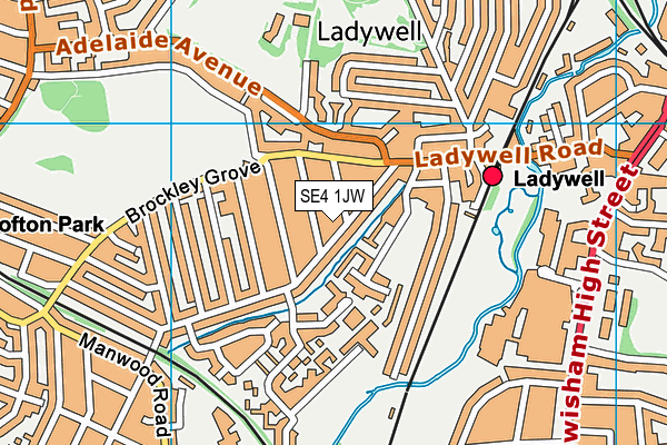 SE4 1JW map - OS VectorMap District (Ordnance Survey)