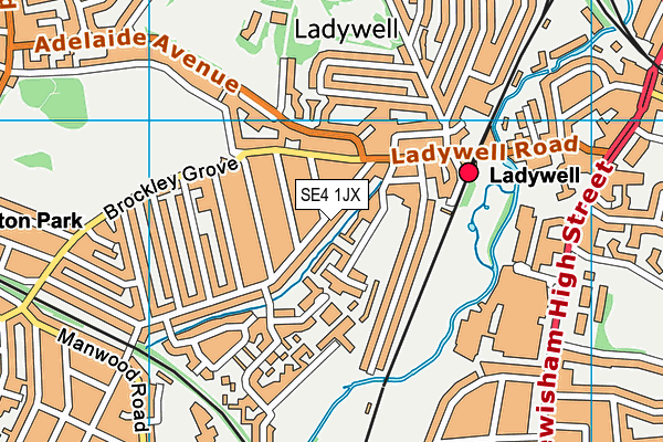 SE4 1JX map - OS VectorMap District (Ordnance Survey)