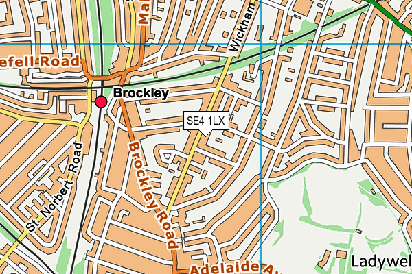 SE4 1LX map - OS VectorMap District (Ordnance Survey) SE4 1LX map - OS VectorMap District (Ordnance Survey)