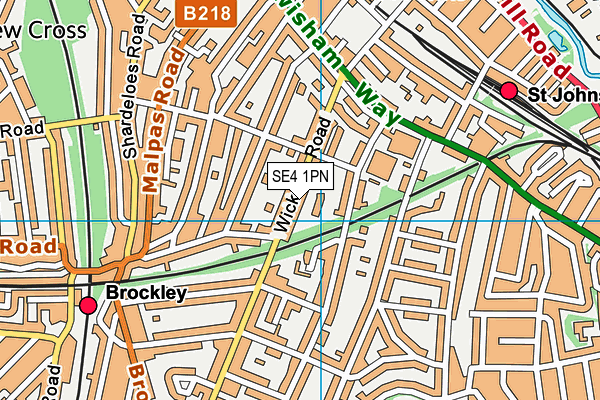 SE4 1PN map - OS VectorMap District (Ordnance Survey) SE4 1PN map - OS VectorMap District (Ordnance Survey)