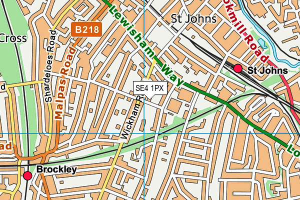 SE4 1PX map - OS VectorMap District (Ordnance Survey)
