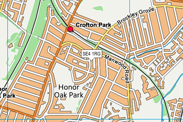 SE4 1RG map - OS VectorMap District (Ordnance Survey) SE4 1RG map - OS VectorMap District (Ordnance Survey)