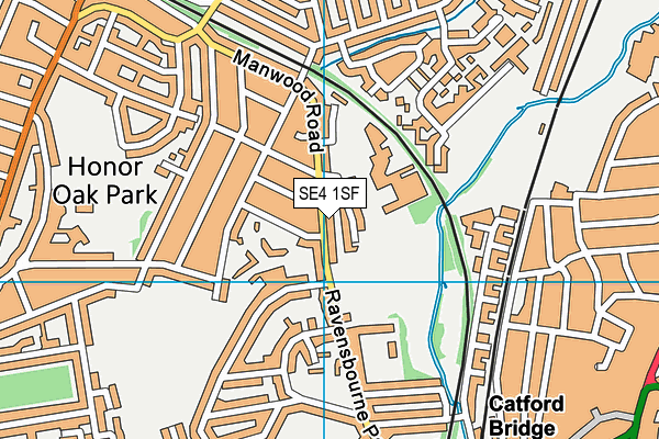 SE4 1SF map - OS VectorMap District (Ordnance Survey)