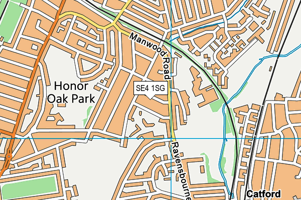 SE4 1SG map - OS VectorMap District (Ordnance Survey) SE4 1SG map - OS VectorMap District (Ordnance Survey)
