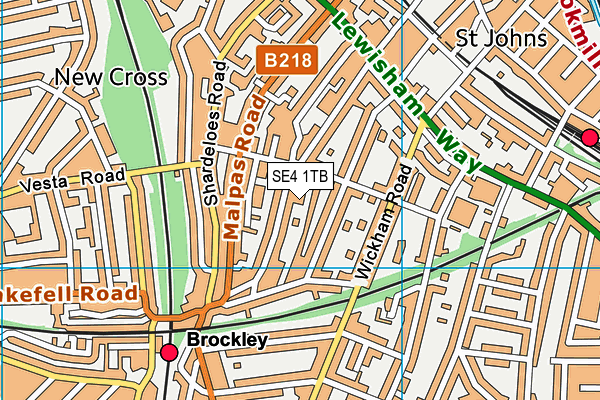 SE4 1TB map - OS VectorMap District (Ordnance Survey) SE4 1TB map - OS VectorMap District (Ordnance Survey)