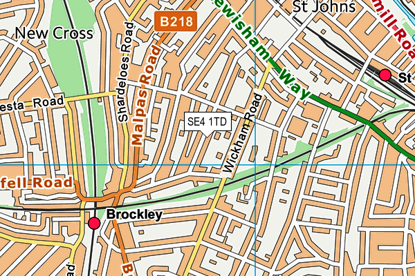 SE4 1TD map - OS VectorMap District (Ordnance Survey) SE4 1TD map - OS VectorMap District (Ordnance Survey)
