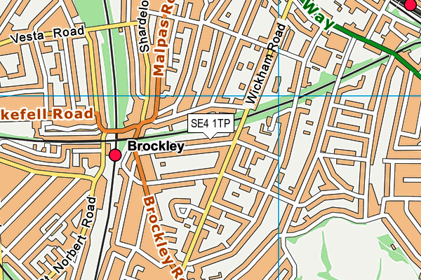 SE4 1TP map - OS VectorMap District (Ordnance Survey)
