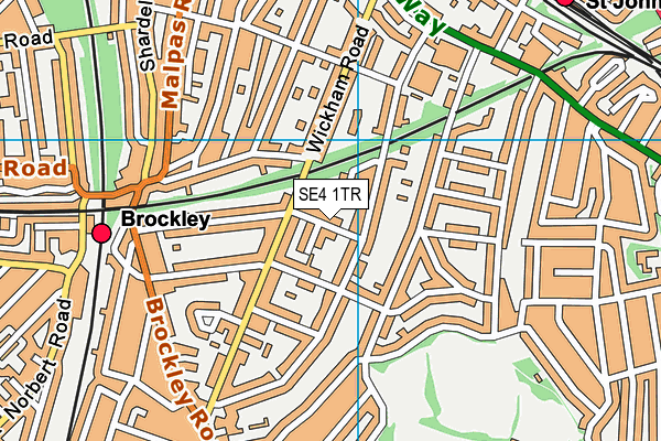 SE4 1TR map - OS VectorMap District (Ordnance Survey) SE4 1TR map - OS VectorMap District (Ordnance Survey)
