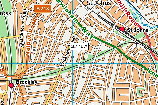 SE4 1UW map - OS VectorMap District (Ordnance Survey)