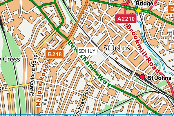 SE4 1UY map - OS VectorMap District (Ordnance Survey) SE4 1UY map - OS VectorMap District (Ordnance Survey)
